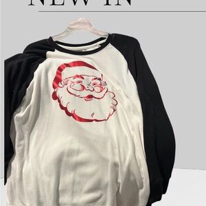Santa Graphic Black and White Sweatshirt